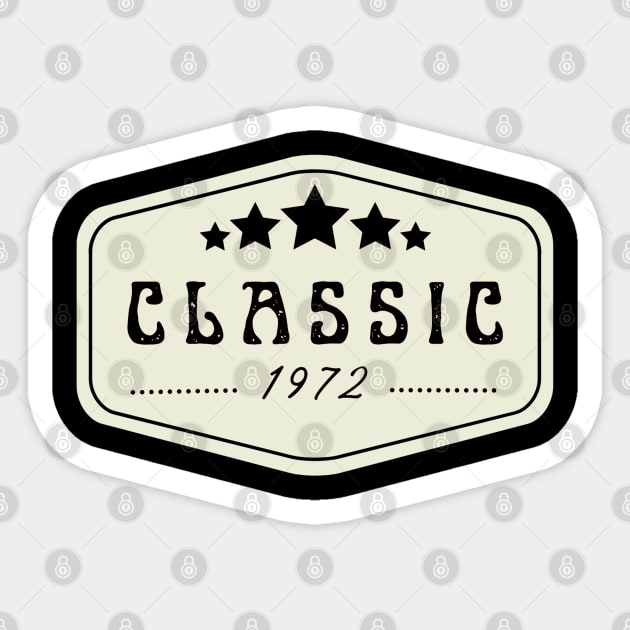 Classic 1972 Sticker by Pixel Threads 